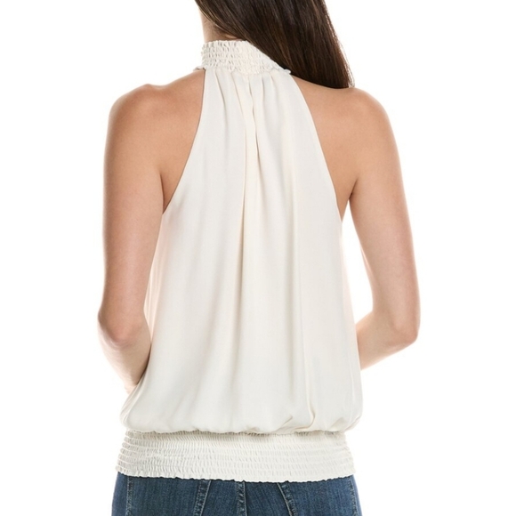 New Revolve x Krisa Smocked Neck Tank In Ivory - Picture 2 of 9
